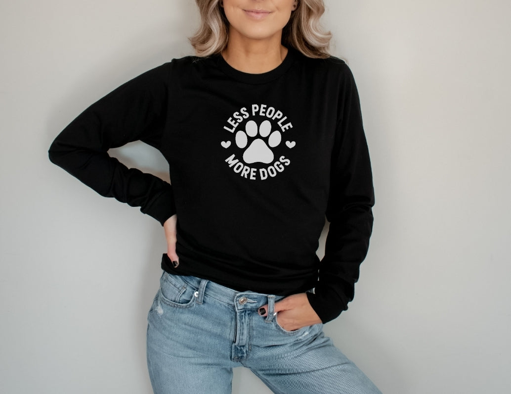 Less People More Dogs Long sleeve Tee